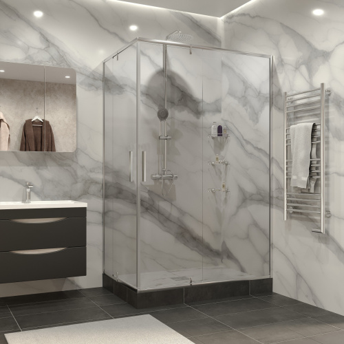 Душевой уголок Grossman Forta GR-1280RFo 120х80 стекло прозрачное профиль хром без поддона - фото 2